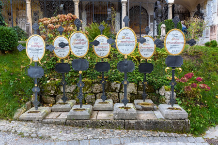 Salzburg, Austria - October 30, 2018: Petersfriedhof or St. Peter's Cemetery in Salzburgのeditorial素材