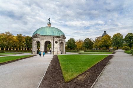 Munich, Germany - October 31, 2018: Diana Temple in garden Munich Hofgartenのeditorial素材