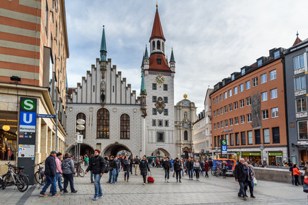 Munich, Germany - October 31, 2018: Old Town Hall or Altes Rathaus in Munichのeditorial素材