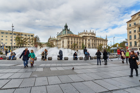 Munich, Germany - October 31, 2018: Karlsplatz or Stachus square in central Munich. Germanyのeditorial素材