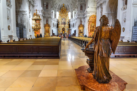 Munich, Germany - October 31, 2018: Interior of St. Michael's Church in Munichのeditorial素材
