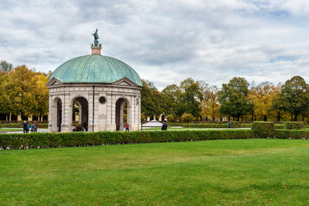 Munich, Germany - October 31, 2018: Diana Temple in garden Munich Hofgartenのeditorial素材