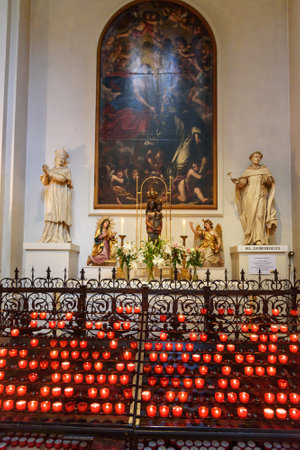 Munich, Germany - October 31, 2018: Interior of Theatine Church of St. Cajetan or Theatinerkirche in Munichのeditorial素材