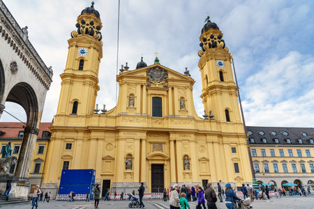 Munich, Germany - October 31, 2018: Theatine Church of St. Cajetan or Theatinerkirche in Munichのeditorial素材