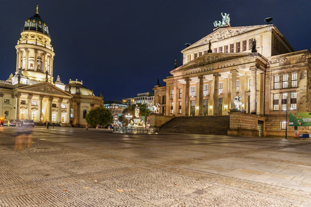 Berlin, Germany - November 08, 2018: Konzerthaus Berlin is concert hall on the Gendarmenmarkt square at nightのeditorial素材