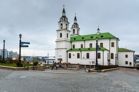 Minsk, Belarus - November 15, 2018: Cathedral Of Holy Spirit on Freedom Square in Upper Town in historical center of Minskのeditorial素材