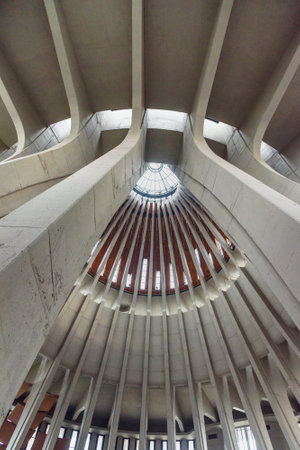 Warsaw, Poland - November 13, 2018: Interior of Temple of Divine Providence or Swiatynia Opatrznosci Bozej, Roman catholic church in Warsawのeditorial素材