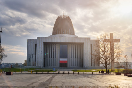 Warsaw, Poland - November 13, 2018:Temple of Divine Providence or Swiatynia Opatrznosci Bozej, Roman catholic church in Warsawのeditorial素材