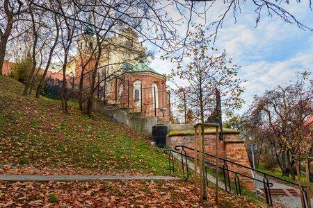 View of St. Anne's Church in autumn. Warsaw. Poland