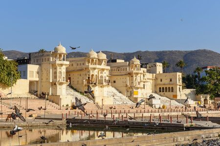 Chandra Ghat at Pushkar holy lake in Rajasthan. India
