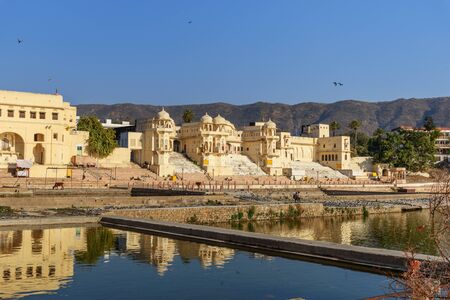Chandra Ghat at Pushkar holy lake in Rajasthan. Indiaの写真素材