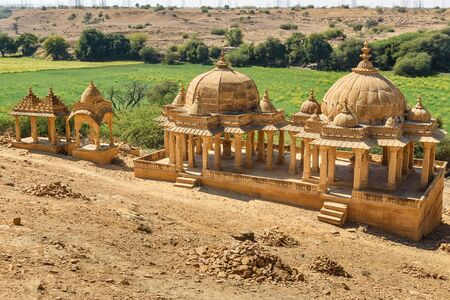 Bada Bagh ancient cenotaphs complex. Jaisalmer. Rajasthan India