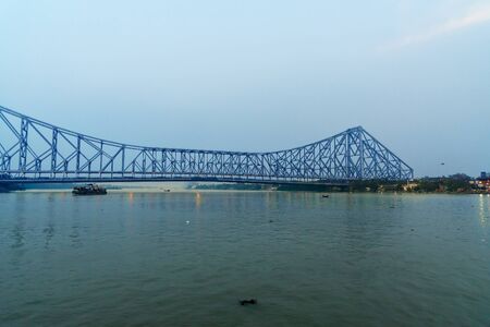 View of Howrah bridge in evening at Kolkata. Indiaの写真素材