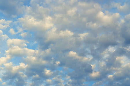 Blue sky and white clouds background.の写真素材