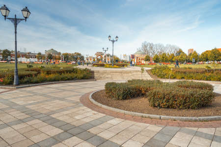 Moscow, Russia - October 05, 2020: Entrance to Tsaristyno park on autumn dayのeditorial素材