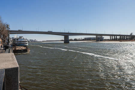 Rostov-on-Don, Russia - March 12, 2021: View of Voroshilovsky bridgeのeditorial素材