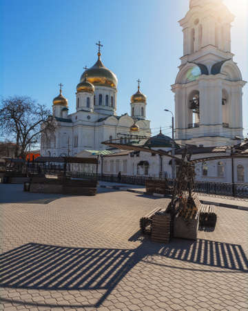 Rostov-on-Don, Russia - March 12, 2021: Cathedral of the Nativity of the Blessed Virginのeditorial素材