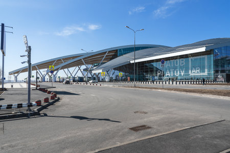 Rostov-on-Don, Russia - March 12, 2021: Platov International Airportのeditorial素材