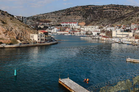 View of Balaklava Bay in spring. Sevastopol. Crimeaの写真素材