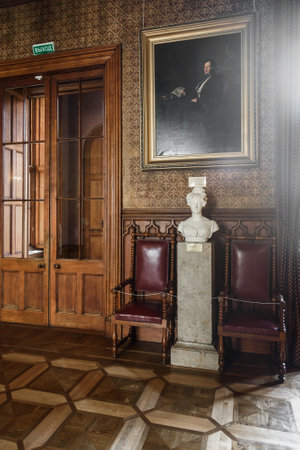 Alupka, Crimea - March 19, 2021: Grand vestibule in Vorontsov Palaceのeditorial素材