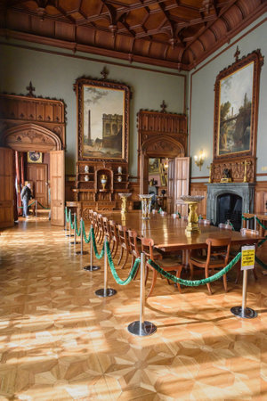 Dining Room in Vorontsov Palace at Alupka. Crimeaのeditorial素材