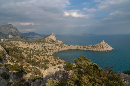 Beautiful view of the Black Sea coast in Crimea, Ukraine.の写真素材