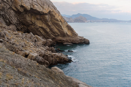 Golitsyn trail near Black sea in Novy Svet in Crimeaの写真素材