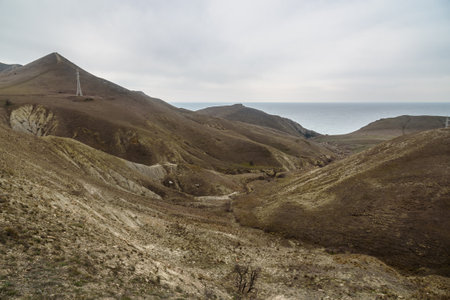 Picturesque hills in the surroundings of Koktebel in spring. Crimeaの写真素材