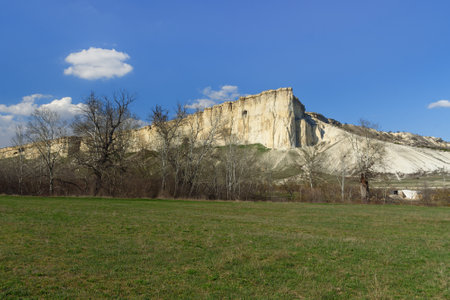 Aq Qaya white rock in sping. Crimeaの写真素材