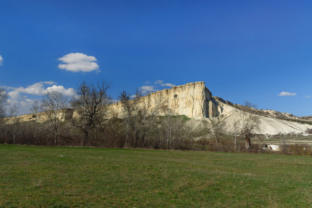 Aq Qaya white rock in sping. Crimeaの写真素材