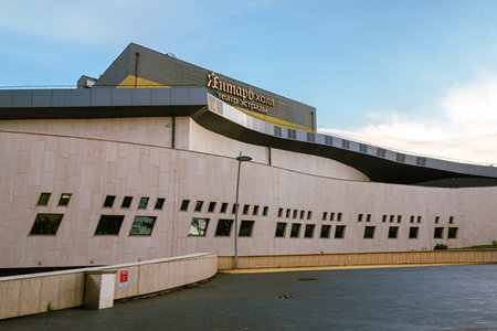 Svetlogorsk, Kaliningrad region, Russia - September 30, 2021: Concert complex Yantar Hall, variety...