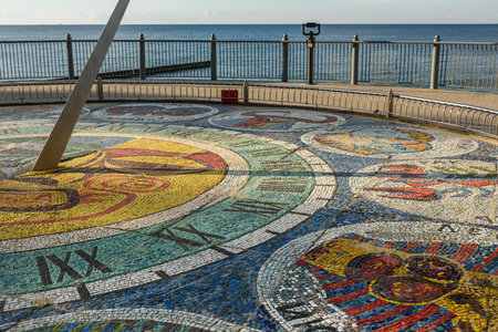 Svetlogorsk, Kaliningrad region, Russia - September 30, 2021: Sundial clock with zodiac signs on...