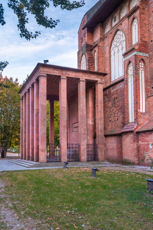 Immanuel Kant grave at the Konigsberg Cathedral in Kaliningrad. Russiaの写真素材