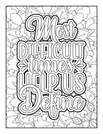 Motivational quotes coloring page. Inspirational quotes coloring page. Affirmative quotes coloring page. Positive quotes coloring page. Good vibes. Coloring book for adults.のイラスト素材
