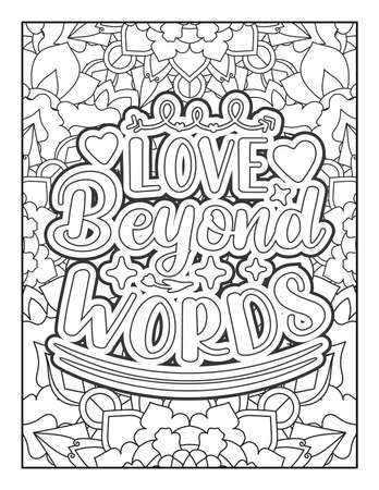 Motivational quotes coloring page. Inspirational quotes coloring page. Affirmative quotes coloring page. Positive quotes coloring page. Good vibes. Motivational swear word. Coloring book for adults.のイラスト素材
