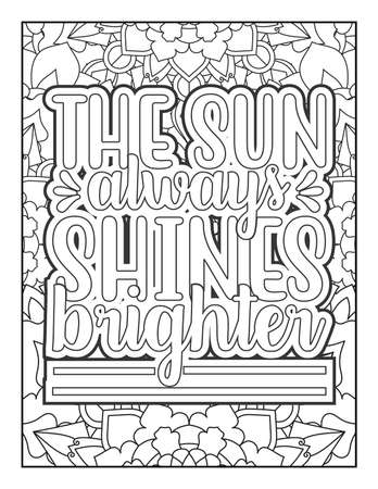 Motivational quotes coloring page. Inspirational quotes coloring page. Affirmative quotes coloring page. Positive quotes coloring page. Good vibes. Swear word coloring page. Motivational typography.のイラスト素材