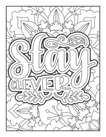 Motivational quotes coloring page. Inspirational quotes coloring page. Affirmative quotes coloring page. Positive quotes coloring page. Good vibes. Swear word coloring page. Motivational typography.のイラスト素材
