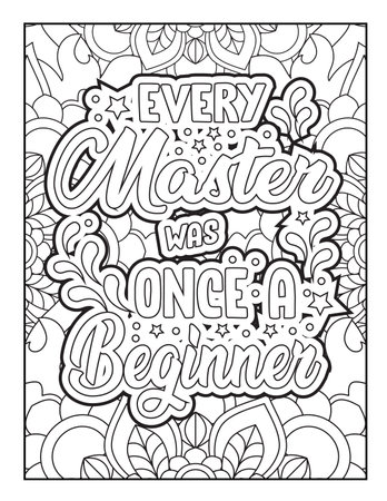 Motivational quotes coloring page. Inspirational quotes coloring page. Affirmative quotes coloring page. Positive quotes coloring page. Good vibes. Swear word coloring page. Motivational typography.のイラスト素材