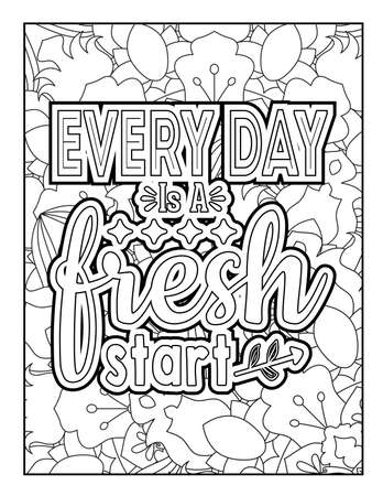 Motivational quotes coloring page. Inspirational quotes coloring page. Affirmative quotes coloring page. Positive quotes coloring page. Good vibes. Swear word coloring page. Motivational typography.のイラスト素材