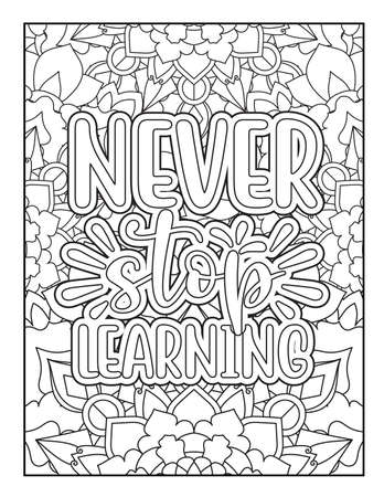 Motivational quotes coloring page. Inspirational quotes coloring page. Affirmative quotes coloring page. Positive quotes coloring page. Good vibes. Swear word coloring page. Motivational typography.のイラスト素材