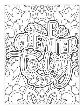 Motivational quotes coloring page. Inspirational quotes coloring page. Affirmative quotes coloring page. Positive quotes coloring page. Good vibes. Swear word coloring page. Motivational typography.のイラスト素材