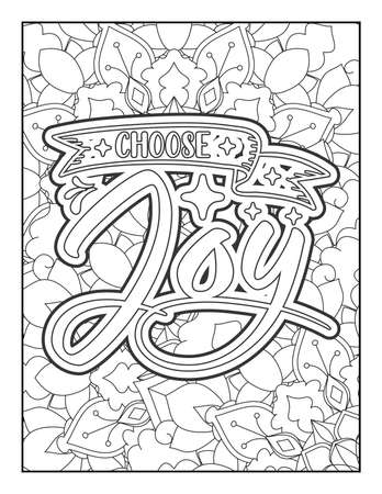 Motivational quotes coloring page. Inspirational quotes coloring page. Affirmative quotes coloring page. Positive quotes coloring page. Good vibes. Swear word coloring page. Motivational typography.のイラスト素材