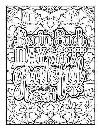 Motivational quotes coloring page. Inspirational quotes coloring page. Affirmative quotes coloring page. Positive quotes coloring page. Good vibes. Swear word coloring page. Motivational typography.のイラスト素材