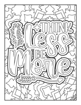 Motivational quotes coloring page. Inspirational quotes coloring page. Affirmative quotes coloring page. Positive quotes coloring page. Good vibes. Swear word coloring page. Motivational typography.のイラスト素材