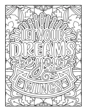 Motivational quotes coloring page. Inspirational quotes coloring page. Affirmative quotes coloring page. Positive quotes coloring page. Good vibes. Swear word coloring page. Motivational typography.のイラスト素材