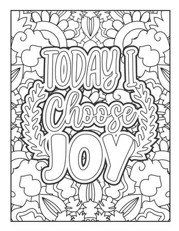 Motivational quotes coloring page. Inspirational quotes coloring page. Affirmative quotes coloring page. Positive quotes coloring page. Good vibes. Swear word coloring page. Motivational typography.のイラスト素材