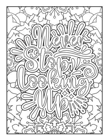 Motivational quotes coloring page. Inspirational quotes coloring page. Affirmative quotes coloring page. Positive quotes coloring page. Good vibes. Swear word coloring page. Motivational typography.のイラスト素材