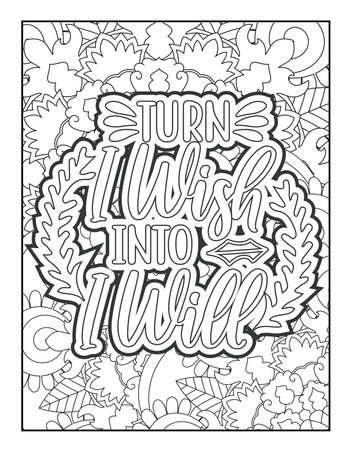 Motivational quotes coloring page. Inspirational quotes coloring page. Affirmative quotes coloring page. Positive quotes coloring page. Good vibes. Swear word coloring page. Motivational typography.のイラスト素材