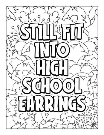 Motivational quotes coloring page. Inspirational quotes coloring page. Affirmative quotes coloring page. Positive quotes coloring page. Good vibes. Swear word coloring page. Motivational typography.のイラスト素材