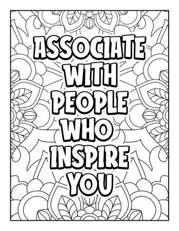 Motivational quotes coloring page. Inspirational quotes coloring page. Affirmative quotes coloring page. Positive quotes coloring page. Good vibes. Swear word coloring page. Motivational typography.のイラスト素材